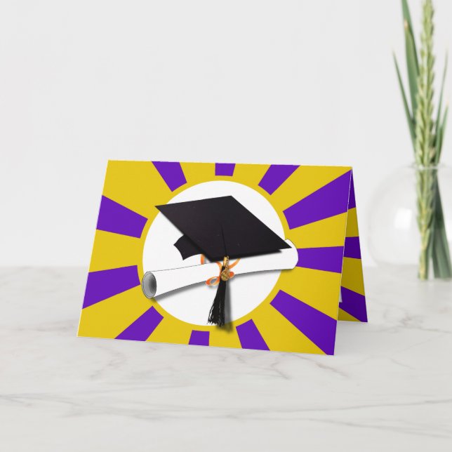 Anúncio Graduation Cap w/Diploma - Gold & Purple (Frente)