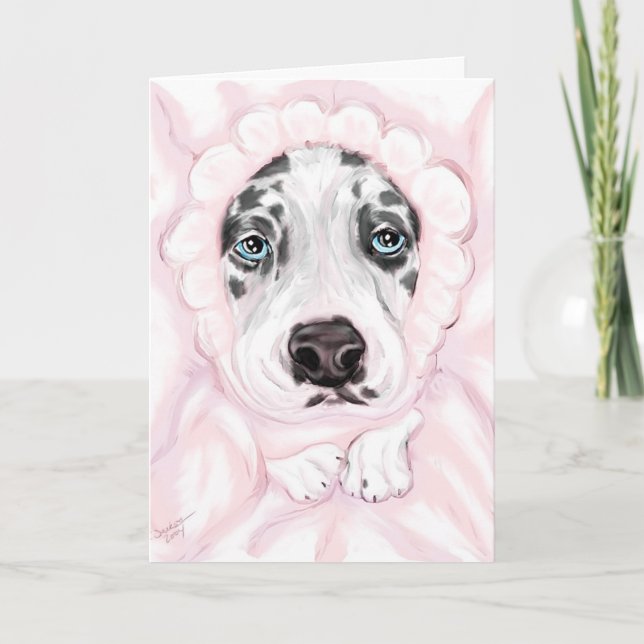 Anúncio Grande Dane Baby Harlequin Girl Anunciou (Frente)