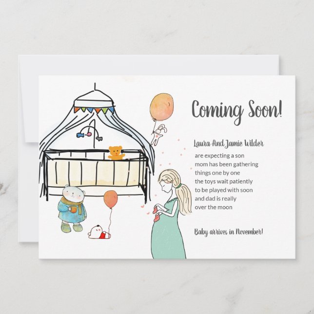 Anúncio Grávida Por Aquarela Cólvora Gravidez Bebê Gravide (Frente)