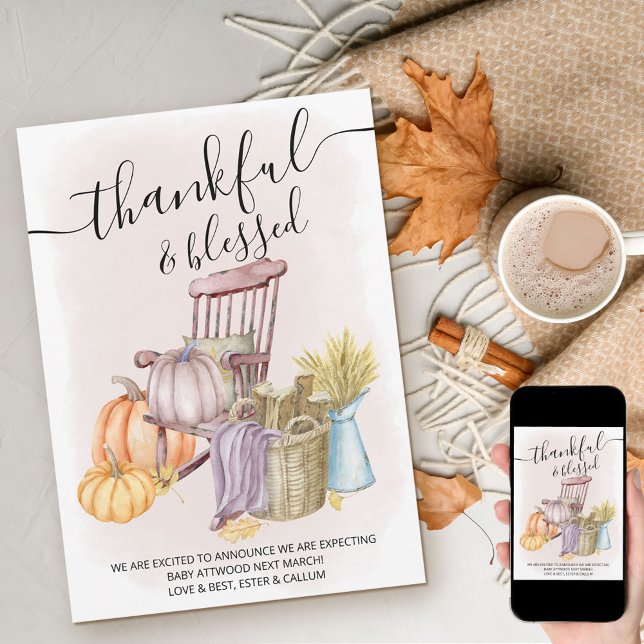 Anúncio Gravidez de abençoada e agradecida Pumpkin no País (Criador carregado)