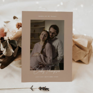 Anúncio Gravidez de Fotografia com Script de bege Elegante