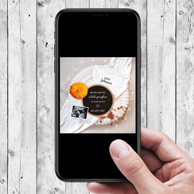 Anúncio Gravidez Digital com Fotografias da Pequena Abóbor (little pumpkin fall digital pregnancy announcement autumn pregnancy reveal )