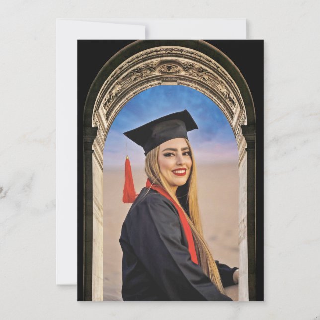 Anúncio Greco-Roman Arch design Photo Grad Announcement (Frente)