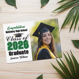 Anúncio Green Class of 2026 Graduate Photo Graduation