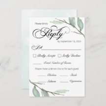 Greenery Branches RSVP Card