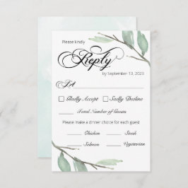 Anúncio Greenery Branches RSVP Card