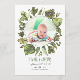 Anúncio Greenery Wreath Painted Newborn Foto de Nascimento