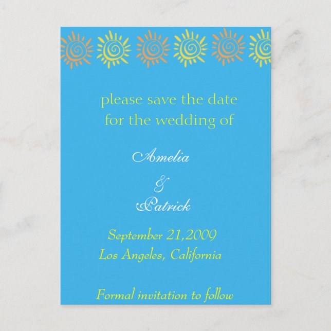 Anúncio Guardar a Data - Cartão Postal de Verão (Frente)