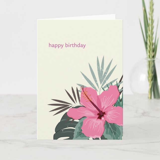 Anúncio Hau‘oli La Hanau Havaiano Birthday Hibiscus (Frente)