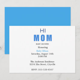 Anúncio Hi Mom Baby Boy Shower Invitation