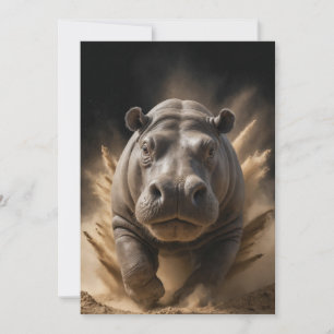 Anúncio Hippopotamus Wild Animal Elegante Retrato Dramátic