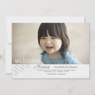 Anúncio Home bem-vindo da foto da adopção