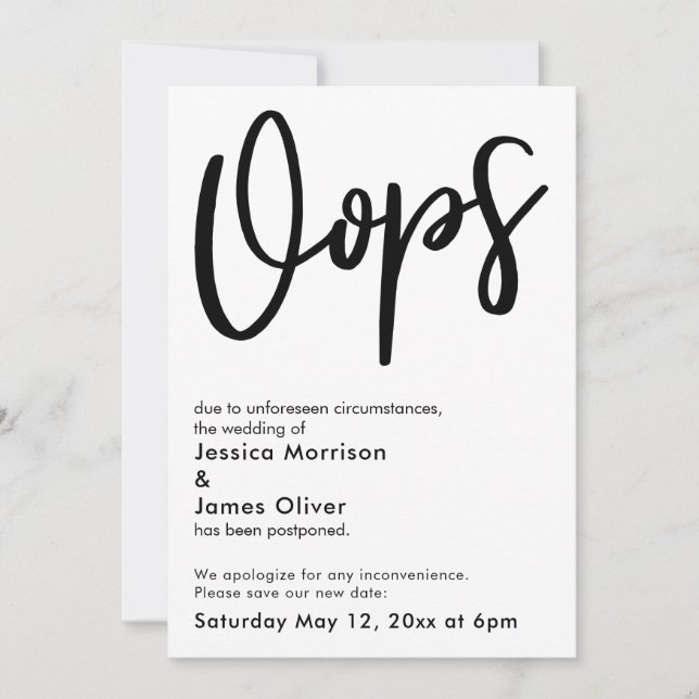 Anúncio Humorístico Pós-Casamento "Oops" (Frente)