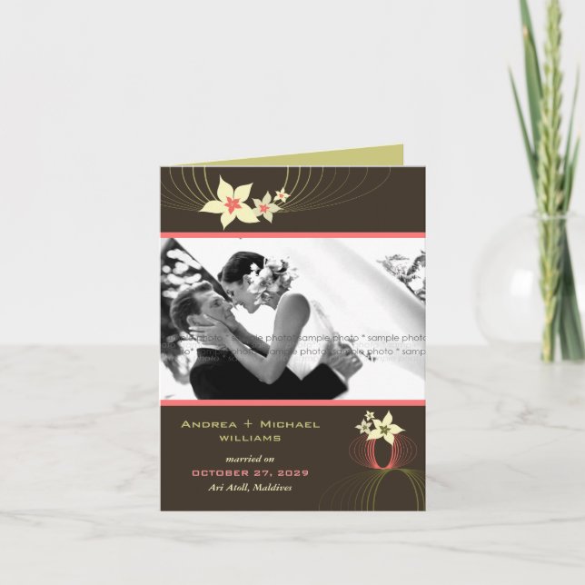 Anúncio Ikebana Frangipani Pink Tropical Flower Wedding (Frente)