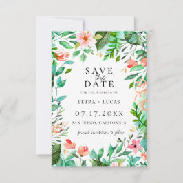 Anúncio Ilha Botânica Coral Floral Save The Date