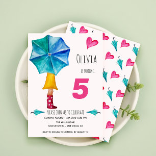 Anúncio Ilustração de Aquarela da Menina de Guarda-chuvas