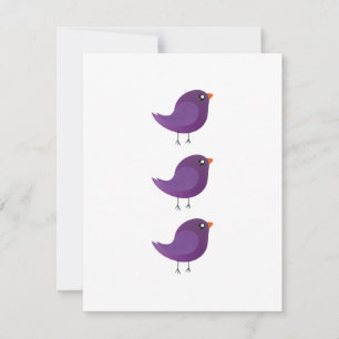 Anúncio Ilustração de Passarinho Roxo Fofo