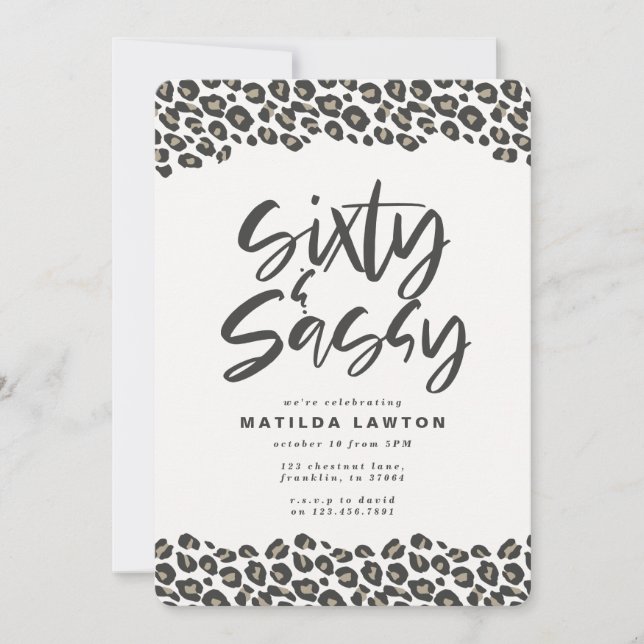 Anúncio Impressão Leopardo 60 e sassy 60 festa de aniversá (Frente)