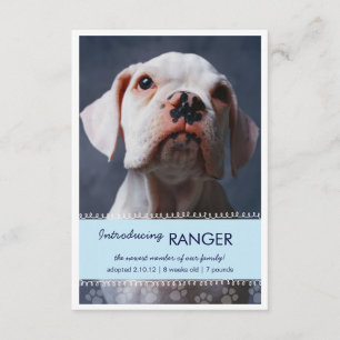 Anúncio Impressões azuis masculinos da pata do animal de