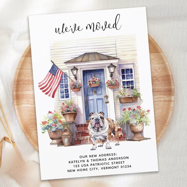 Anúncio Inglês Bulldog Patriótico Personalizado Movendo Ca (Criador carregado)