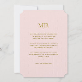 Anúncio Iniciais Rosa Esbranquiçados Nascimento de Raparig