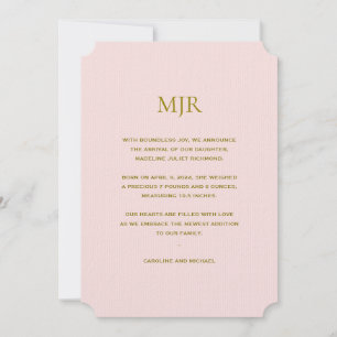 Anúncio Iniciais Rosa Esbranquiçados Nascimento de Raparig