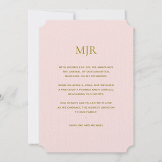 Anúncio Iniciais Rosa Esbranquiçados Nascimento de Raparig