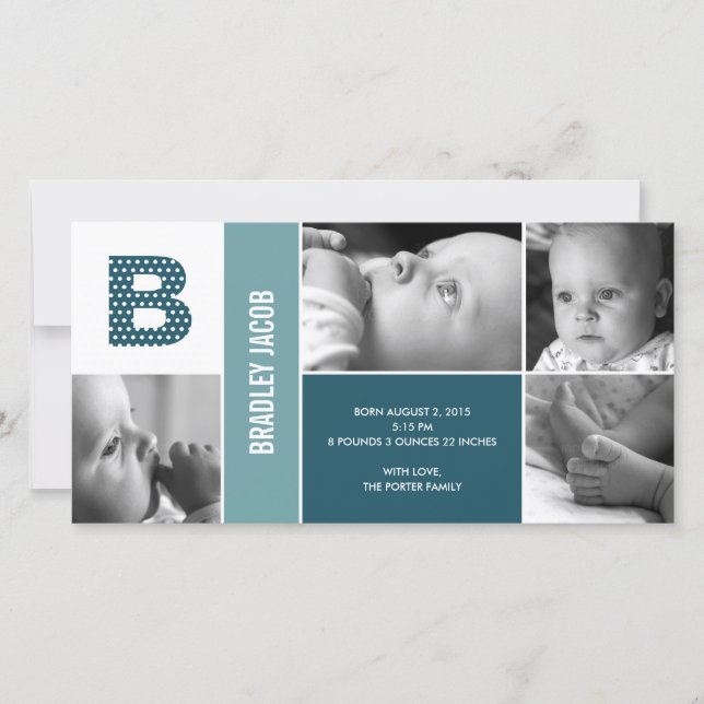 Anúncio inicial de nascimento do bebê do Bolinhas (Frente)