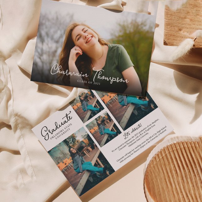 Anúncio Inivitação de Graduação de Colagem de Fotos do Scr (Criador carregado)