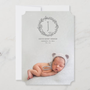 Anúncio Introduzindo o nascimento tirado mão da foto do