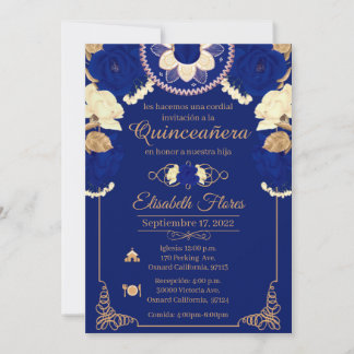 Anúncio Invitacion Charro Invitation, in blue , and Gold