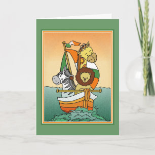 Anúncio Irish Birth Announcement Animal Voyage Template