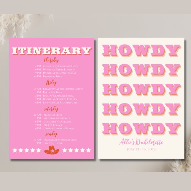Anúncio Itinerário Rosa Festa de solteira Nashville (Criador carregado)