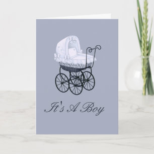 Anúncio It's A Boy With Stroller Birth Announcement
