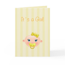 It's a Girl - Birth Announcement Greeting Card