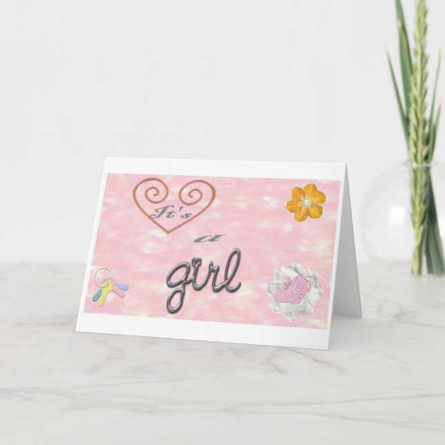Anúncio It's a Girl Card (Frente)