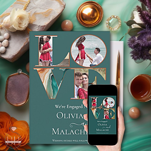 Anúncio Jade de Agate de Abstrato Moderno do noivado  (Criador carregado)