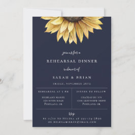 Anúncio Jantar de Ensaios Girassol Rústico Azul Marinho