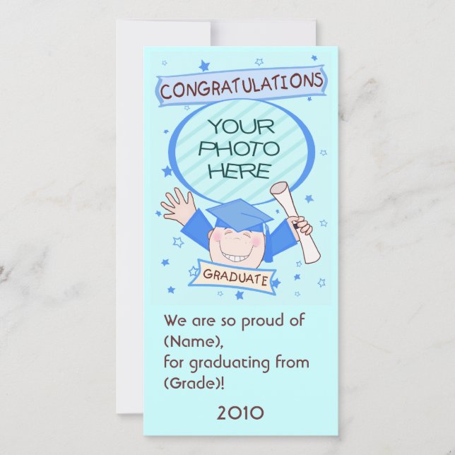 Anúncio Jardim de infância do Formando/Cartão com fotos da (Frente)