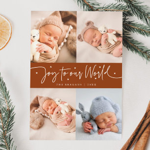 Anúncio Joy To Our World Terracotta Multi Photo Birt
