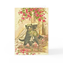 Just Married Kitty Cats Digital Art Greeting Card