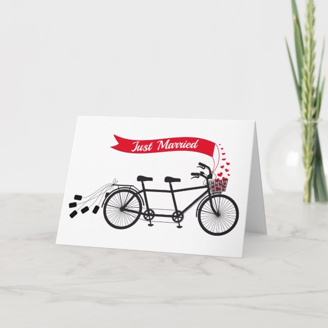 Anúncio Just married, wedding tandem bicycle (Frente)