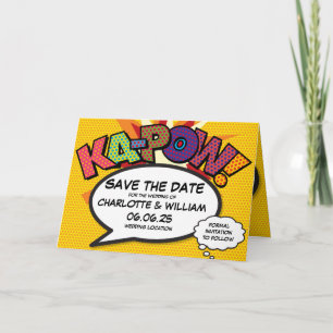 Anúncio KA-POW Salve a Data Diversão Retro Estilo Quadrinh
