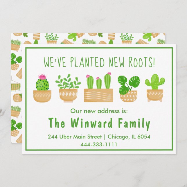 Anúncio Lançamento de Casa Branca de Plantas Cactus (Frente/Verso)