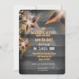 Anúncio Lanternas Estreladas e Velha Madeira Rústica Ameri