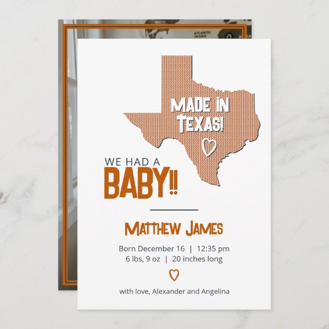 Anúncio Laranja Queimado Espinha de Peixe Feito no Texas F (Frente/Verso)