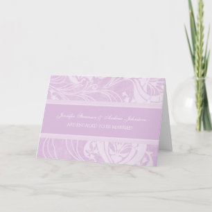 Anúncio Lavender Floral Engagement Announcement Card