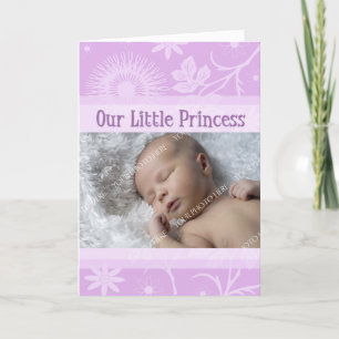 Anúncio Lavender It's a Girl Photo Birth Announcement Card