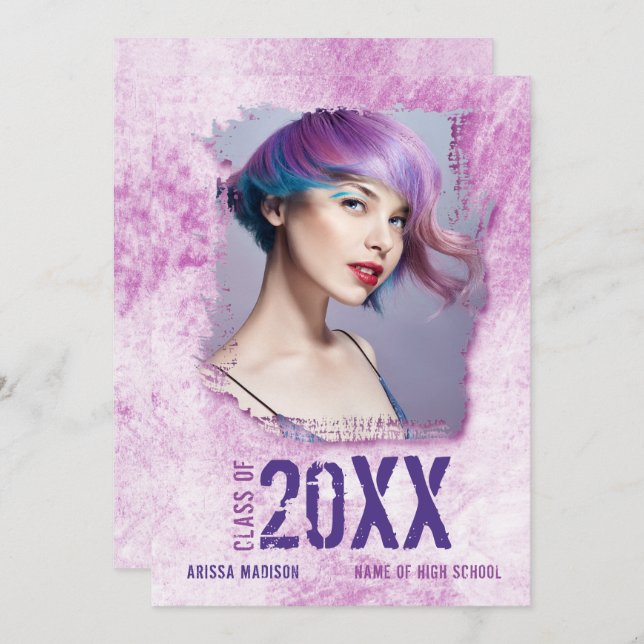 Anúncio Legal Grunge Moderno 2 Formando Púrpura de Foto La (Frente/Verso)