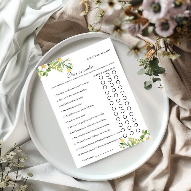 Anúncio Lemon Over ou under chá de panela game Card (Criador carregado)